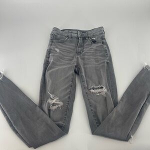 American Eagle Next Level Stretch Grey Acid Wash High Rise Jegging